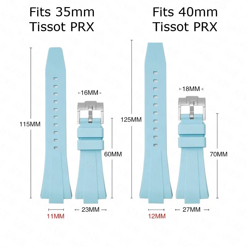 Rubber Strap For Tissot PRX (40/35mm) - Black