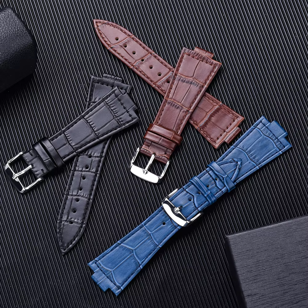 Alligator Leather Style Strap For Tissot PRX (40mm) - Blue