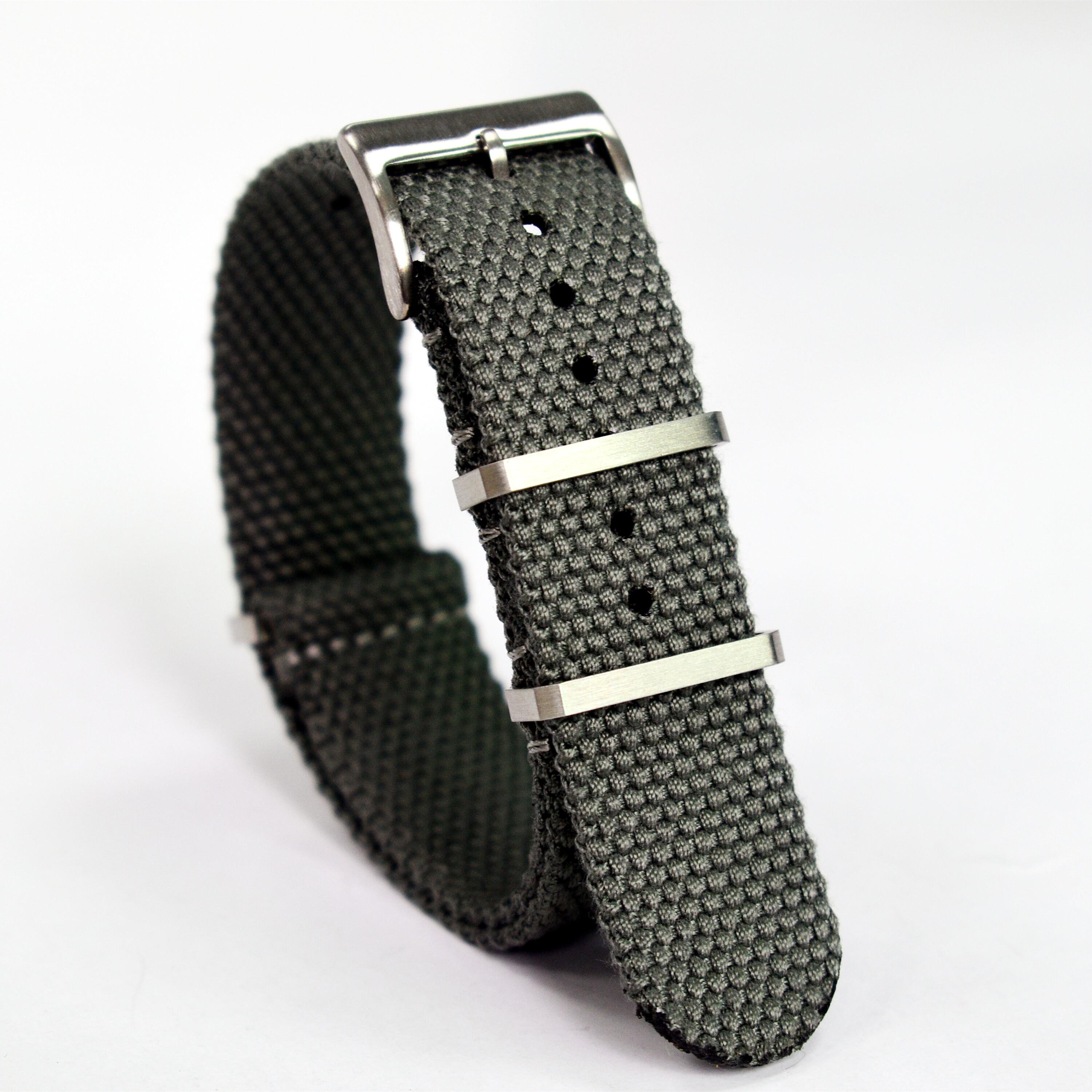 Canvas Weave Nylon Strap - Gray