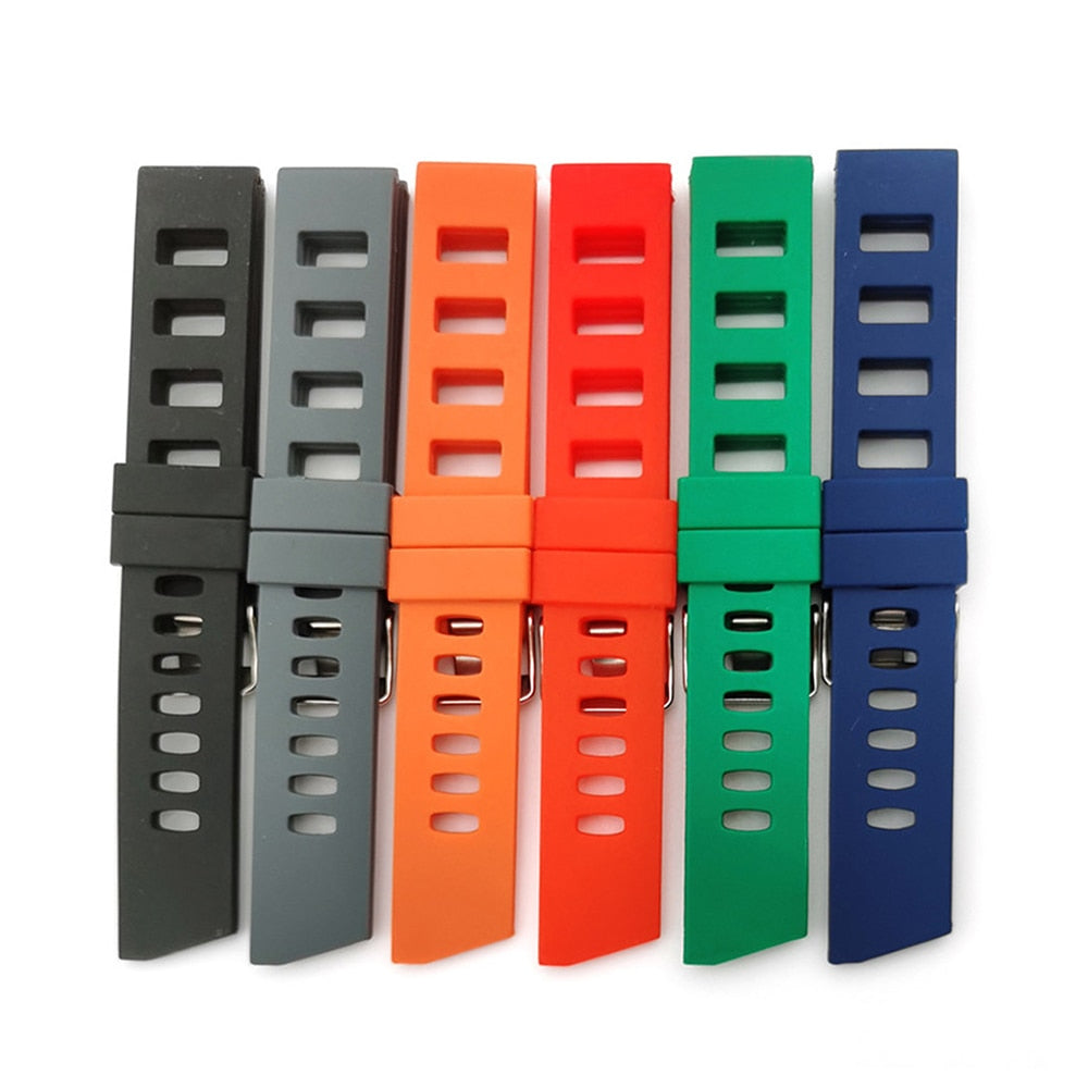 Silicone Flex Rubber Universal Watch Strap - Orange / 20mm / 22mm