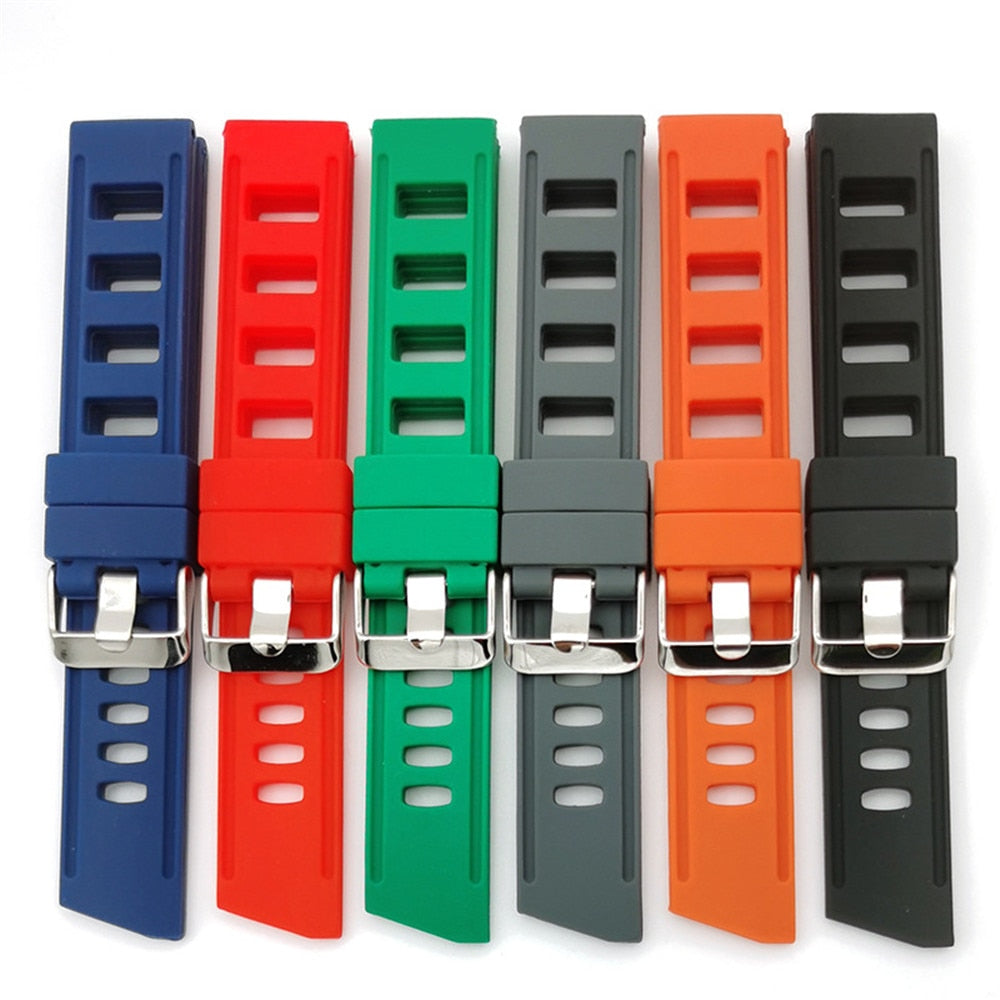 Silicone Flex Rubber Universal Watch Strap - Black / 20mm / 22mm