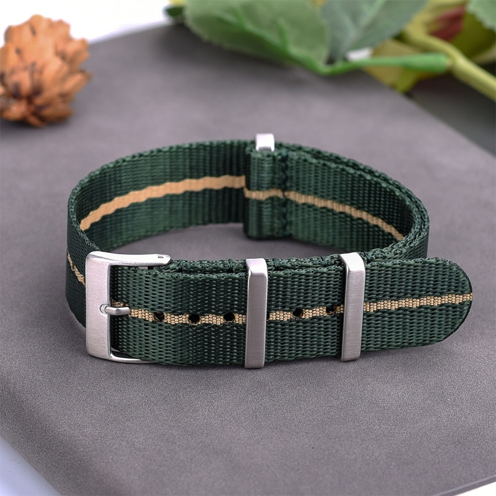 Premium Smooth Nylon Strap - Green/Khaki