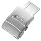 Brushed Stainless Steel Push Button Folding Watch Clasp - Silver