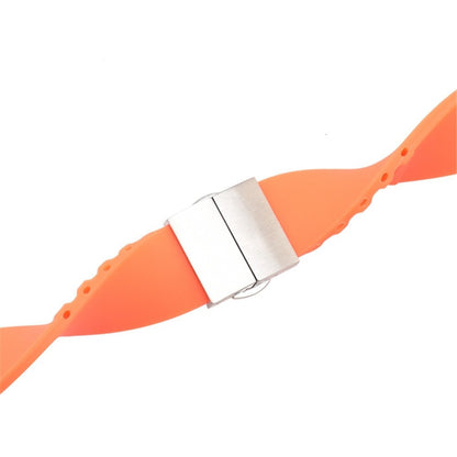 Silicone Butterfly Clasp Quick Release Universal Watch Strap - Orange / 18mm / 20mm / 22mm