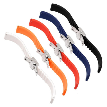 Silicone Butterfly Clasp Quick Release Universal Watch Strap - Blue / 18mm / 20mm / 22mm