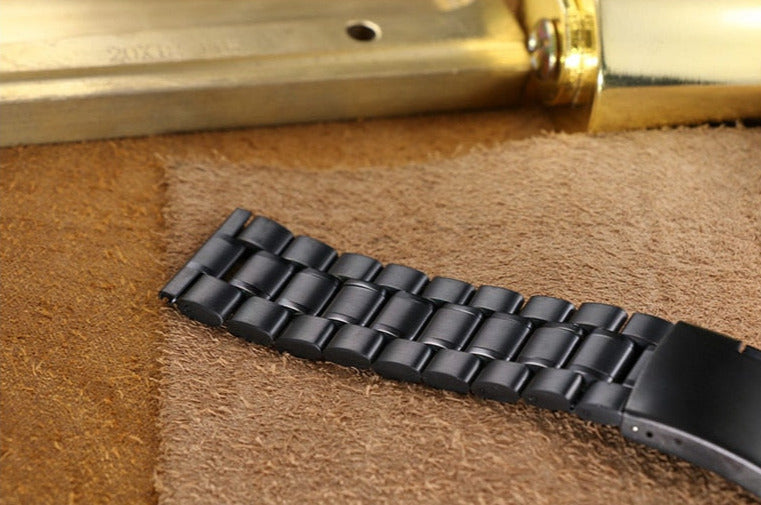 3 Link Stainless Steel Bracelet - Black