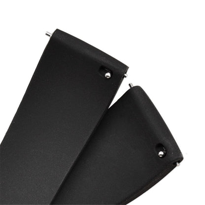 Silicone Butterfly Clasp Quick Release Universal Watch Strap - Black / 18mm / 20mm / 22mm