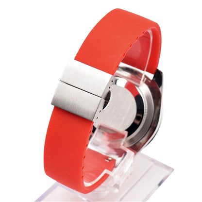 Silicone Butterfly Clasp Quick Release Universal Watch Strap - Red / 18mm / 20mm / 22mm