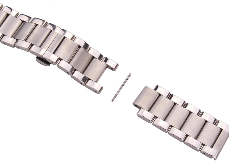 Butterfly Clasp Stainless Steel Bracelet - Brushed