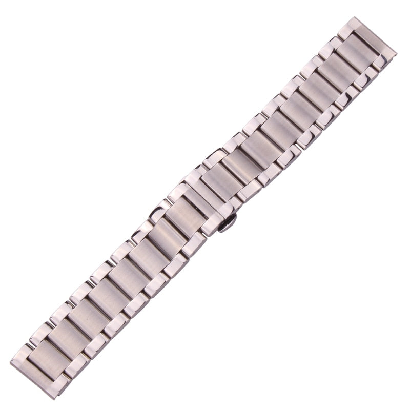 Butterfly Clasp Stainless Steel Bracelet - Middle Brushed