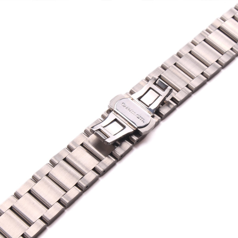 Butterfly Clasp Stainless Steel Bracelet - Brushed