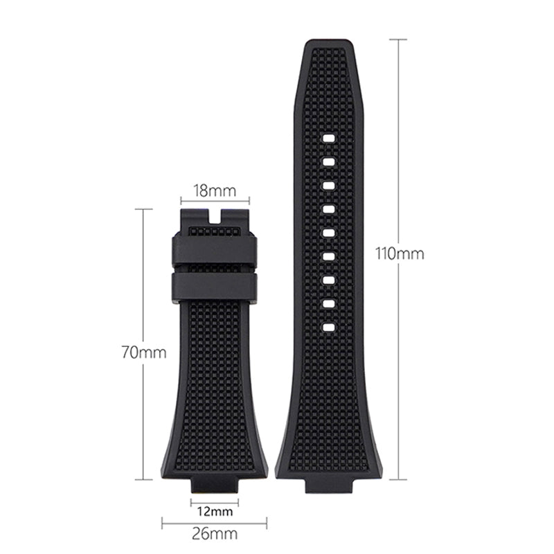 Rubber Waffle Strap For Tissot PRX (40mm) - White