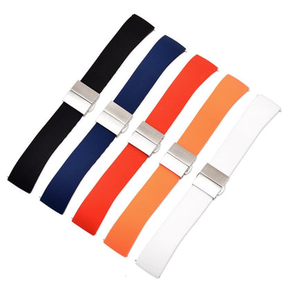 Silicone Butterfly Clasp Quick Release Universal Watch Strap - Orange / 18mm / 20mm / 22mm