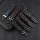 Genuine Leather Racing Style Watch Strap - Black