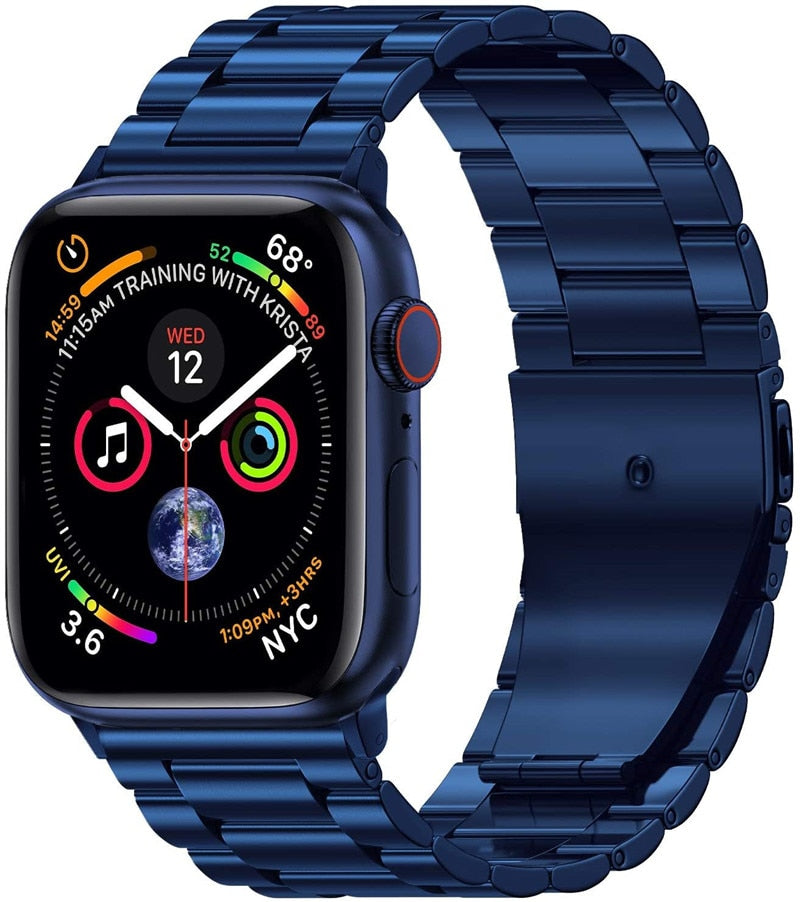 3 Link Stainless Steel Bracelet for Apple Watch - Blue