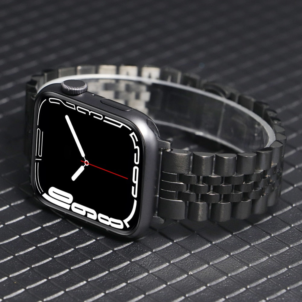 Jubilee Stainless Steel Bracelet for Apple Watch - Black/Rose Gold