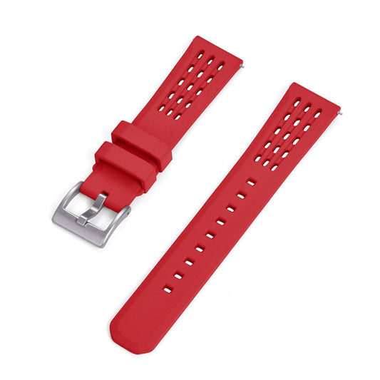 Premium Quick Release FKM Rubber Watch Strap - Red