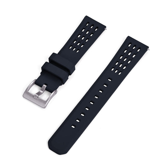 Premium Quick Release FKM Rubber Watch Strap - Black