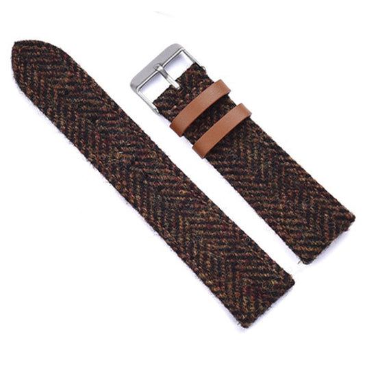 Wool Weave Leather Two Piece - Brown