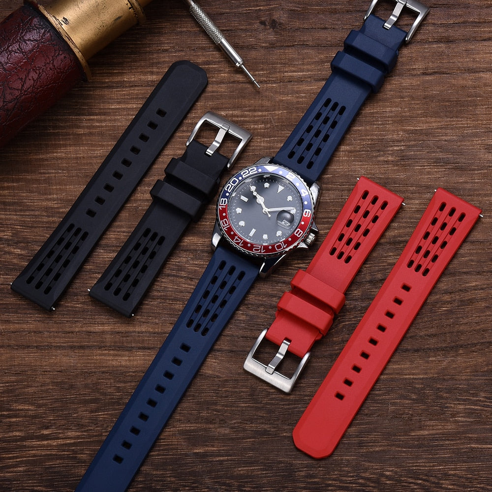 Premium rubber hotsell watch strap