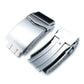 Brushed Stainless Steel V Clasp Double Lock Diver Buckle - Silver