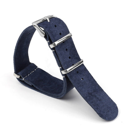 Suede Leather Universal Single Piece Strap - Blue / 18mm / 20mm / 22mm