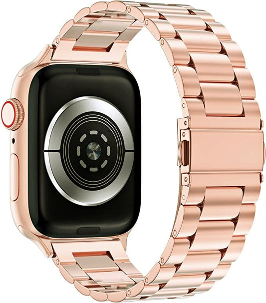 3 Link Stainless Steel Bracelet for Apple Watch - Rose Gold