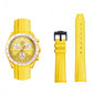 Curved End Rubber Textured Strap for MoonSwatch/Speedmaster - Yellow