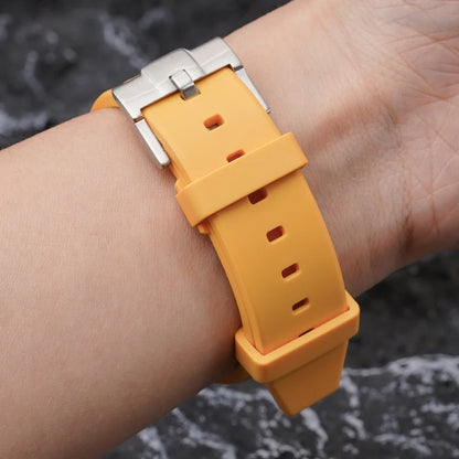 Curved Rubber Watch Strap for Swatch X Blancpain - Yellow