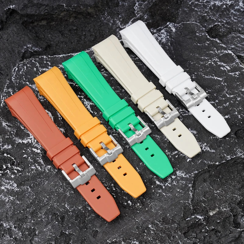 Curved Rubber Watch Strap for Swatch X Blancpain - Green