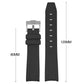 Curved End Rubber Textured Strap for MoonSwatch/Speedmaster - Black