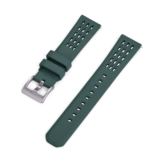 Premium Quick Release FKM Rubber Watch Strap - Green