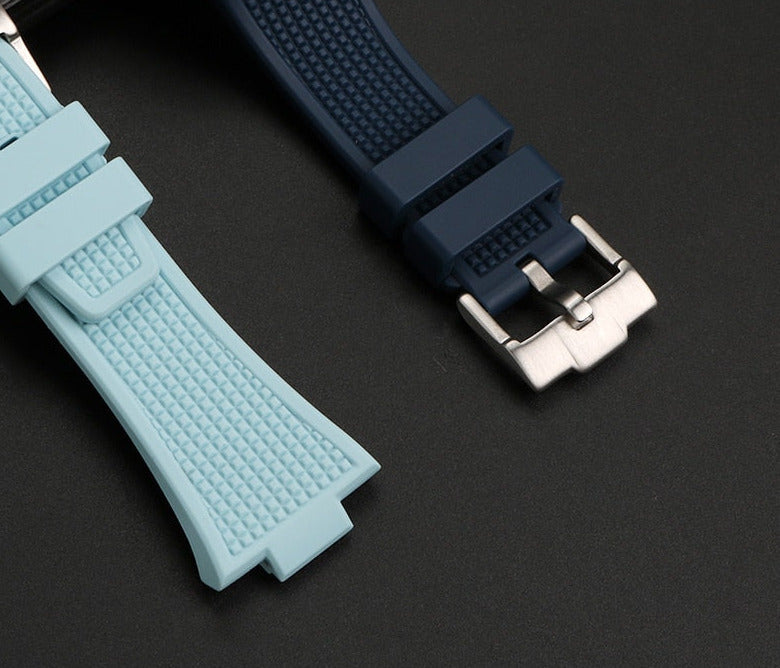 Rubber Waffle Strap For Tissot PRX 40mm Light Blue