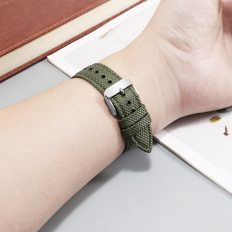 Canvas Strap For Tissot PRX 40mm Green