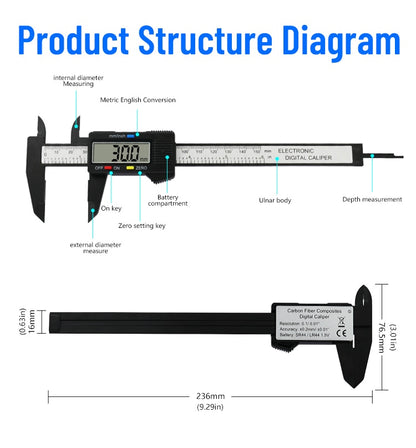 150mm Electronic Plastic Digital Caliper