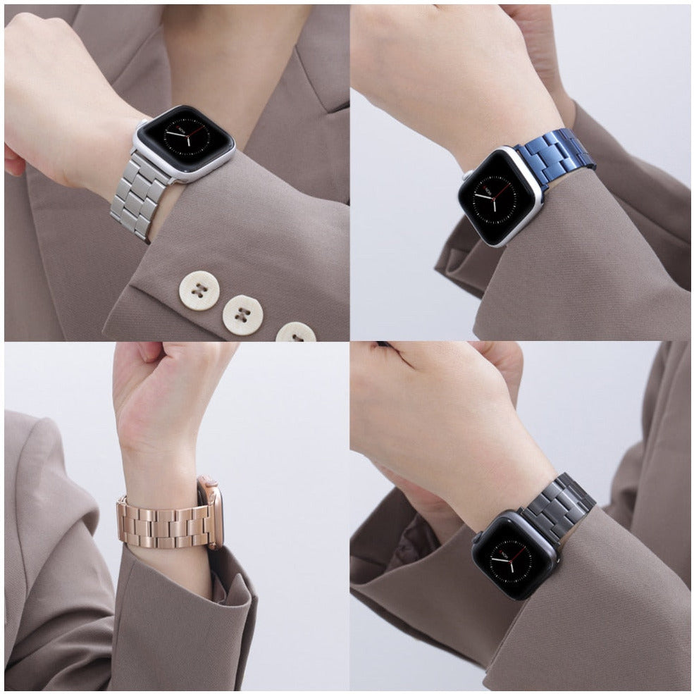 3 Link Stainless Steel Bracelet for Apple Watch - Blue