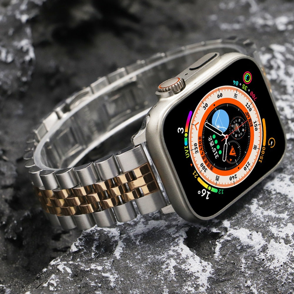 Luxury Titanium Color Strap for Apple Watch Ultra 2 Band 49mm 45mm 44mm  42mm Metal Stainless Steel Bracelet Iwatch 9 8 7 6 5 SE - Walmart.com