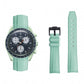 Curved End Rubber Textured Strap for MoonSwatch/Speedmaster - Green