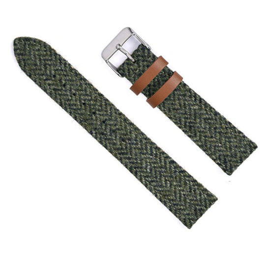 Wool Weave Leather Two Piece - Green