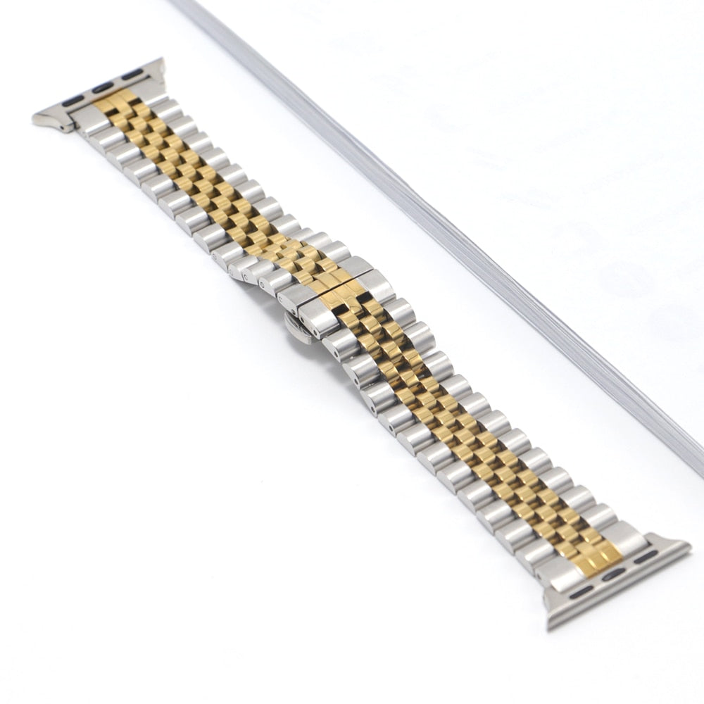 Jubilee Stainless Steel Bracelet for Apple Watch - Silver/Gold