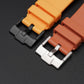 Curved Rubber Watch Strap for Swatch X Blancpain - Brown
