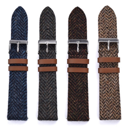 Wool Weave Two Piece Universal Watch Strap - Brown / 18mm / 20mm / 22mm