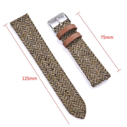 Wool Weave Two Piece Universal Watch Strap - Blue / 18mm / 20mm / 22mm