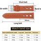 Genuine Leather Racing Style Watch Strap - Light Brown/White