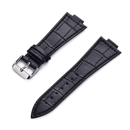 Alligator Leather Style Strap For Tissot PRX (40mm) - Black