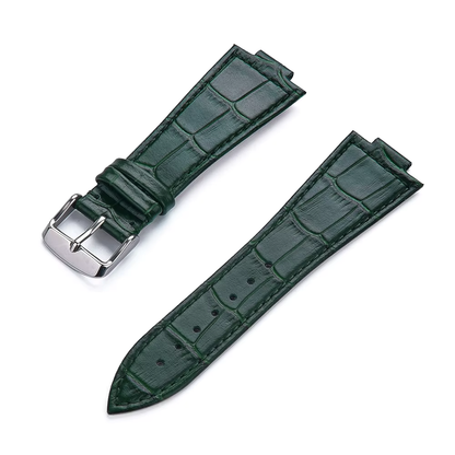 Alligator Leather Style Strap For Tissot PRX (40mm) - Green