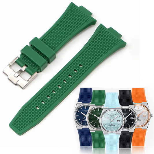 Rubber Waffle Strap For Tissot PRX (40mm) - Green
