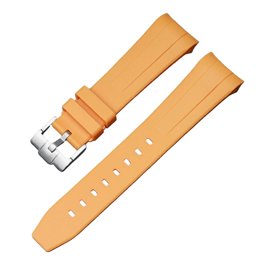 Curved Rubber Watch Strap for Swatch X Blancpain - Yellow