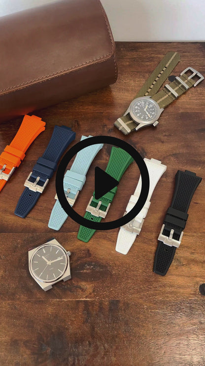 Rubber Waffle Strap For Tissot PRX (40mm) - Orange