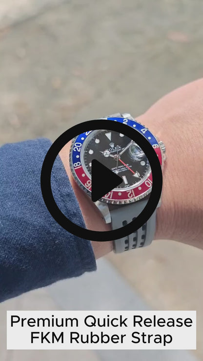 Premium Quick Release FKM Rubber Universal Watch Strap - Gray / 20mm / 22mm